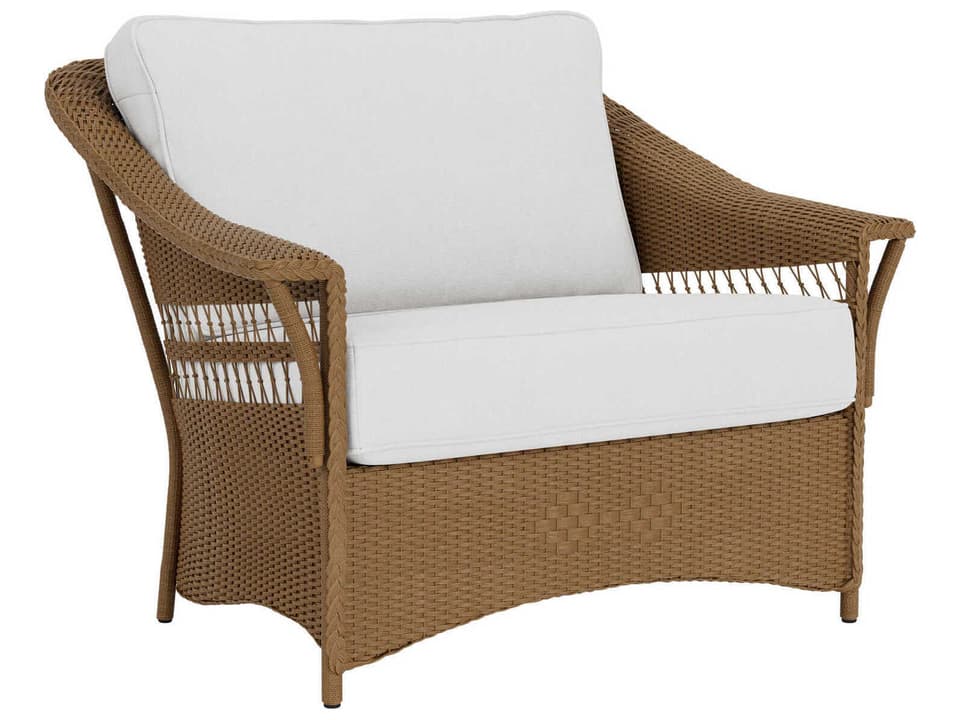 Nantucket Wicker Outdoor Chair and a Half with Cushions