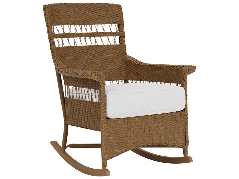 Nantucket Wicker Porch Rocker with Premium Cloud Cushioning
