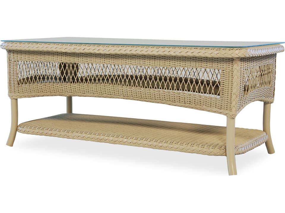 Rectangular Outdoor Coffee Table with Glass Top