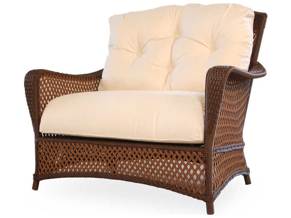 Grand Traverse All-Weather Wicker Chair and a Half in Caramel or Bisque