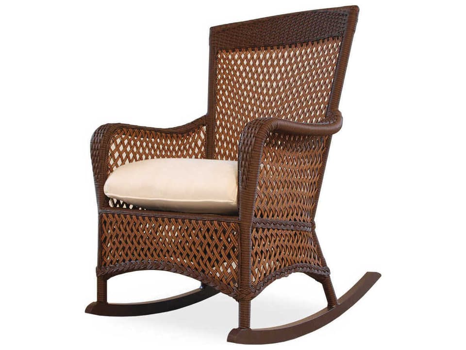 Grand Traverse Porch Rocker Outdoor Vinyl Wicker Lounge Chair