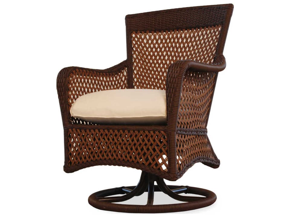 Grand Traverse SunLoom Vinyl Wicker Swivel Dining Arm Chair