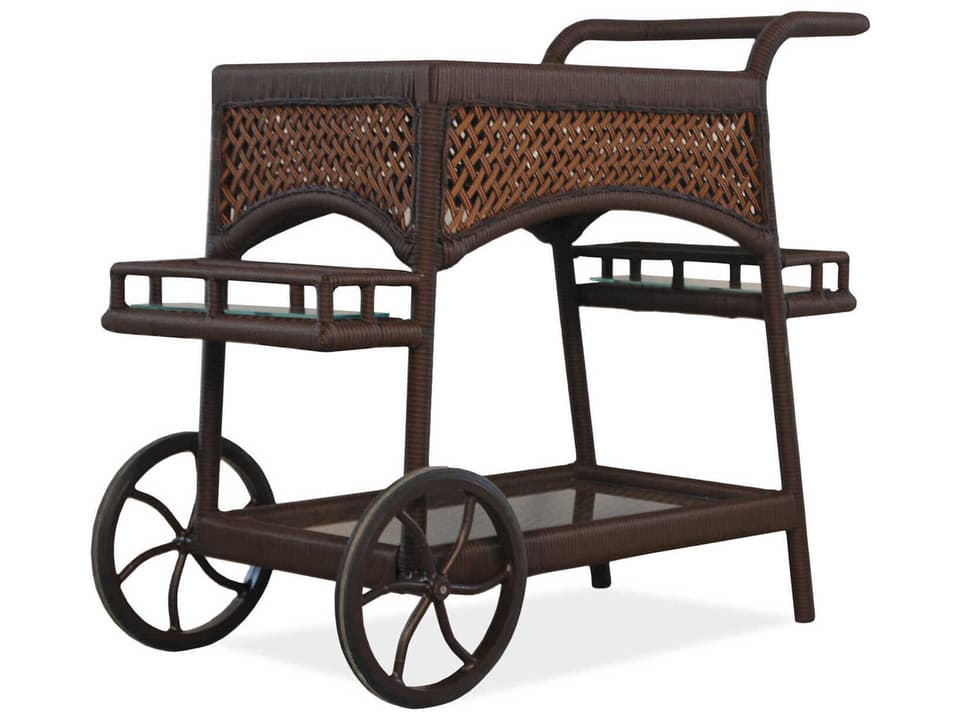 Grand Traverse Wicker Serving Cart in Caramel