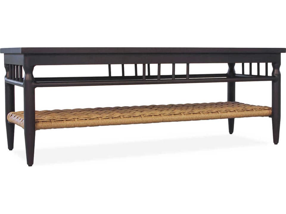 Low Country Rectangle Woven Vinyl Outdoor Coffee Table in Natural