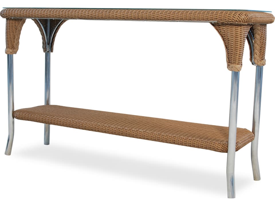 Universal Loom 52-Inch Outdoor Console Table with Glass Top