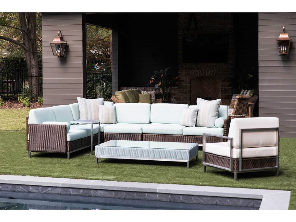 Elements Steel Wicker Sectional Outdoor Patio Lounge Set