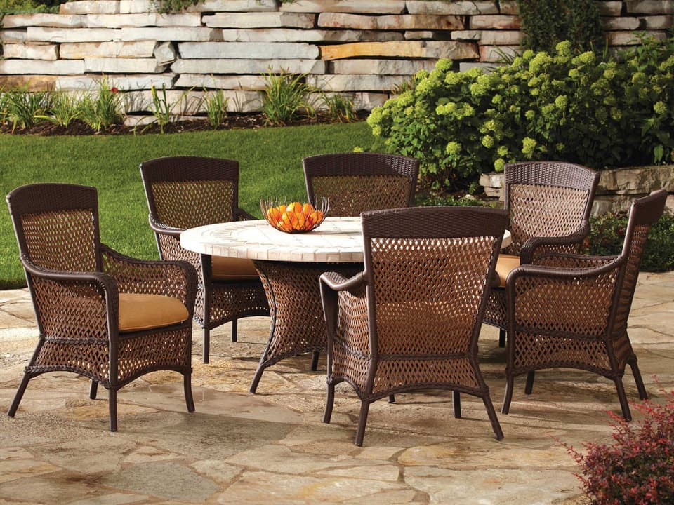 Grand Traverse Wicker Patio Dining Set