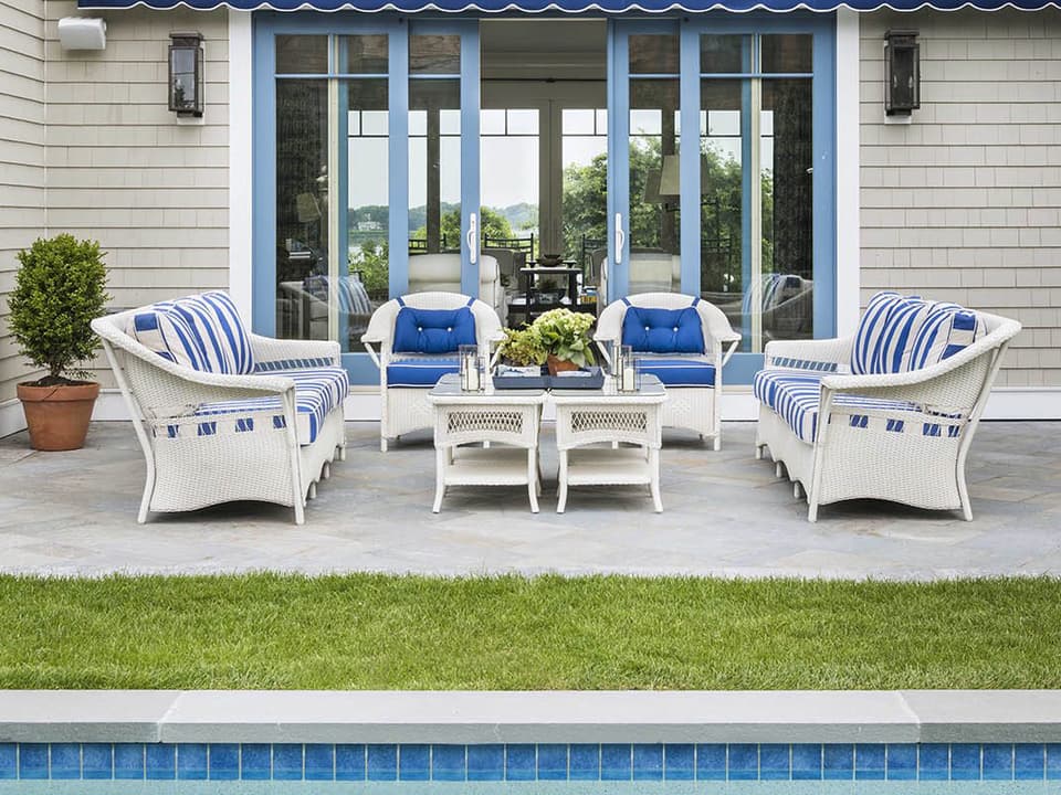 Nantucket Wicker Outdoor Patio Lounge Set