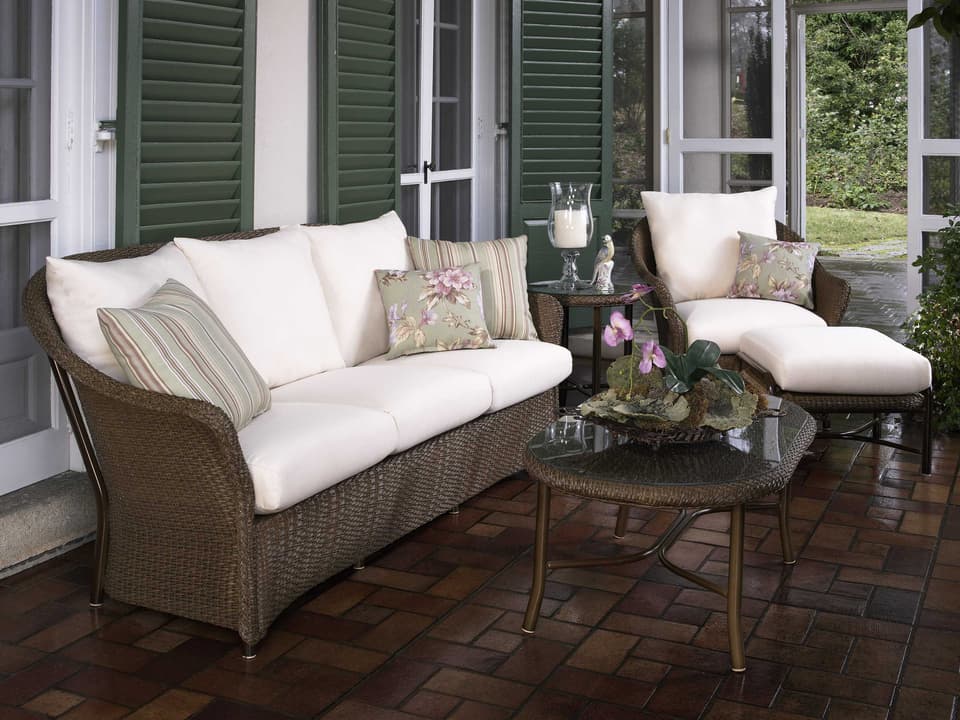 Weekend Retreat Wicker Cushion Patio Lounge Set