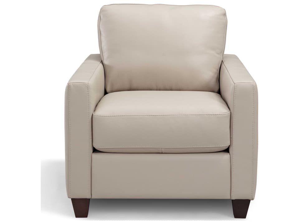 Millbrook Top Grain Leather Accent Chair in Taupe