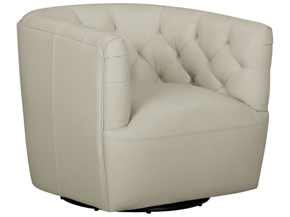 Mira 360 Swivel Accent Chair in Taupe Leather