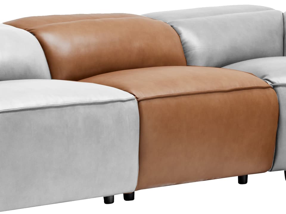 Uptown Armless Chair Tan Husk Top-Grain Leather