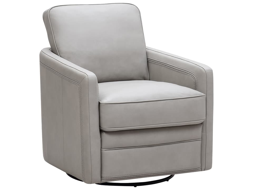 Turner Swivel Glider Accent Chair in Stone Leather Match