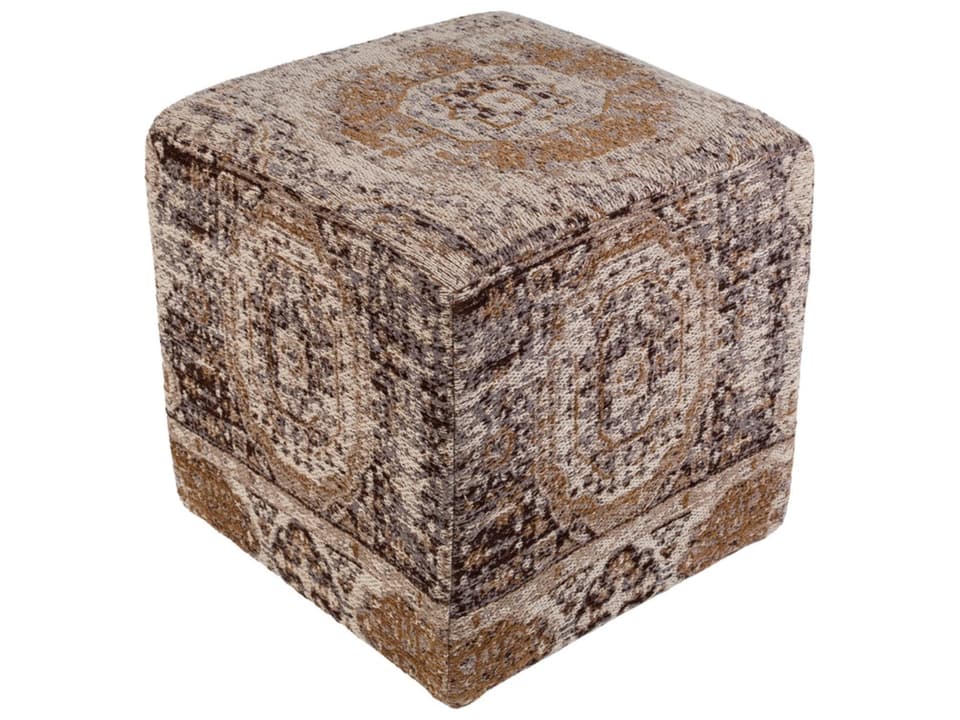 Amsterdam Gray Upholstered Pouf Ottoman