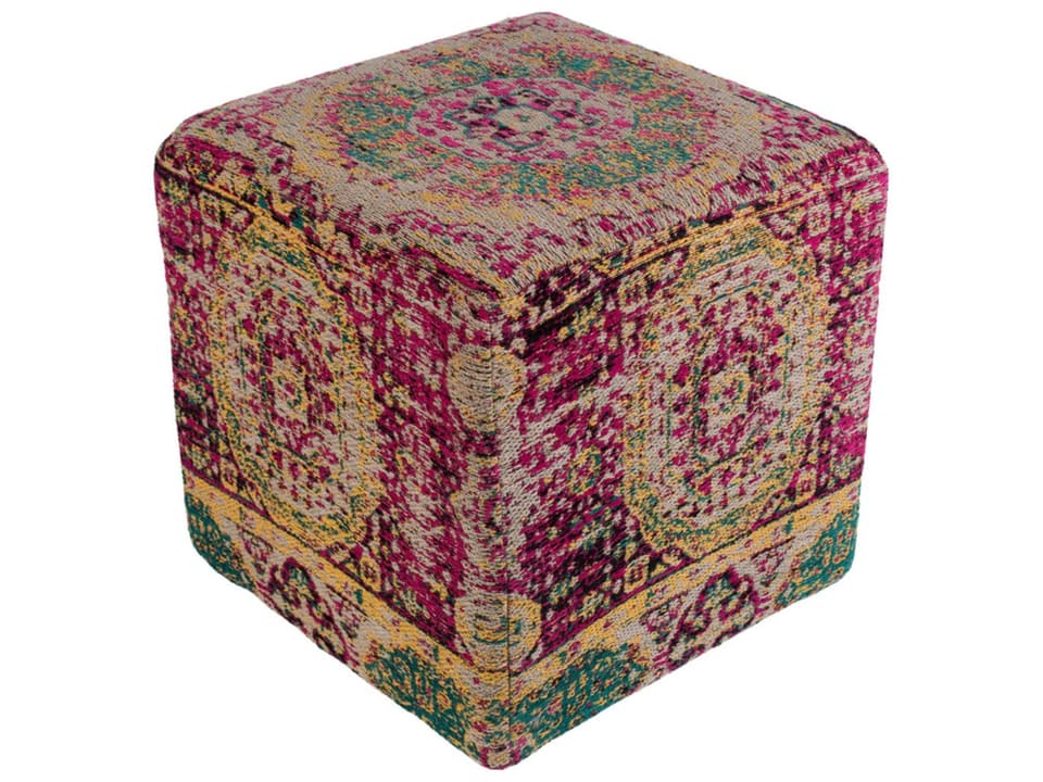 Amsterdam Black Upholstered Ottoman Square
