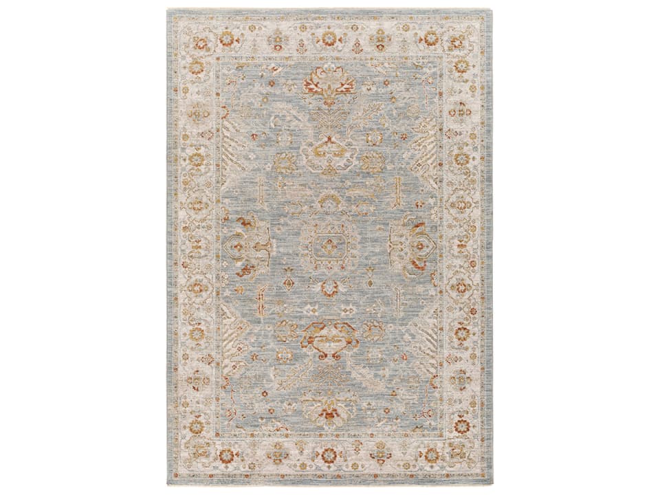 Avant Garde Machine Woven Area Rug with Fringe Detail