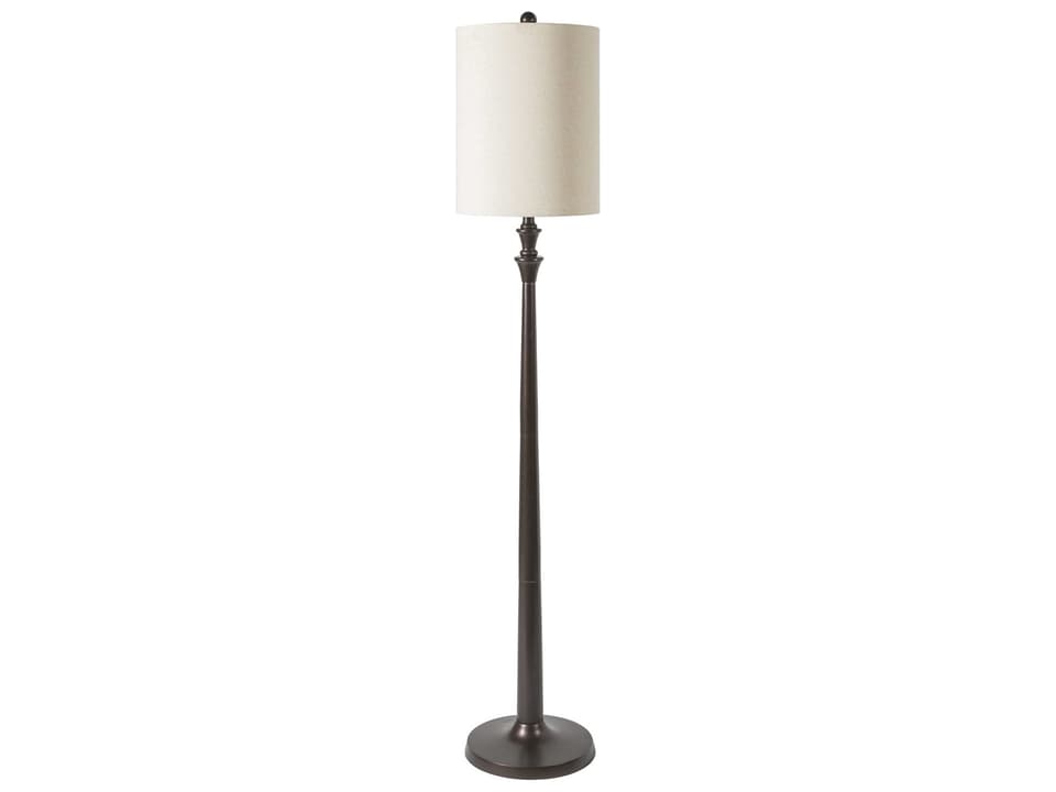 Bettiny 64 Inch Black Floor Lamp with Beige Linen Shade