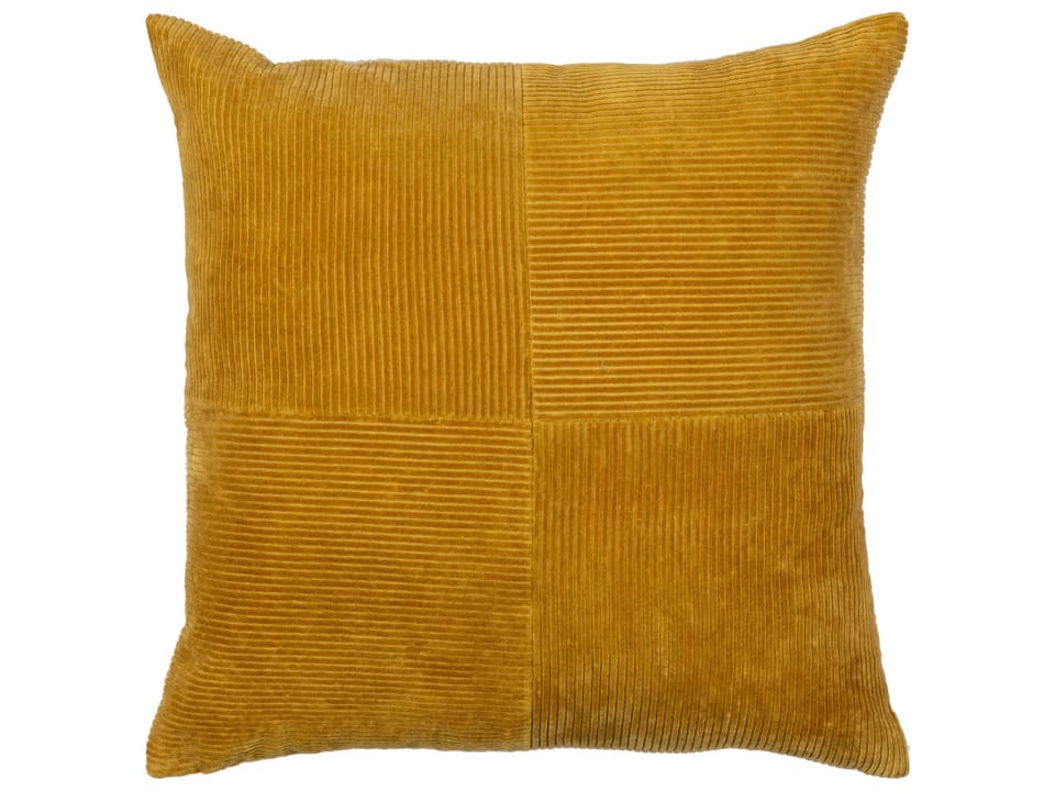 Corduroy Quarters Cotton Accent Pillow Mustard