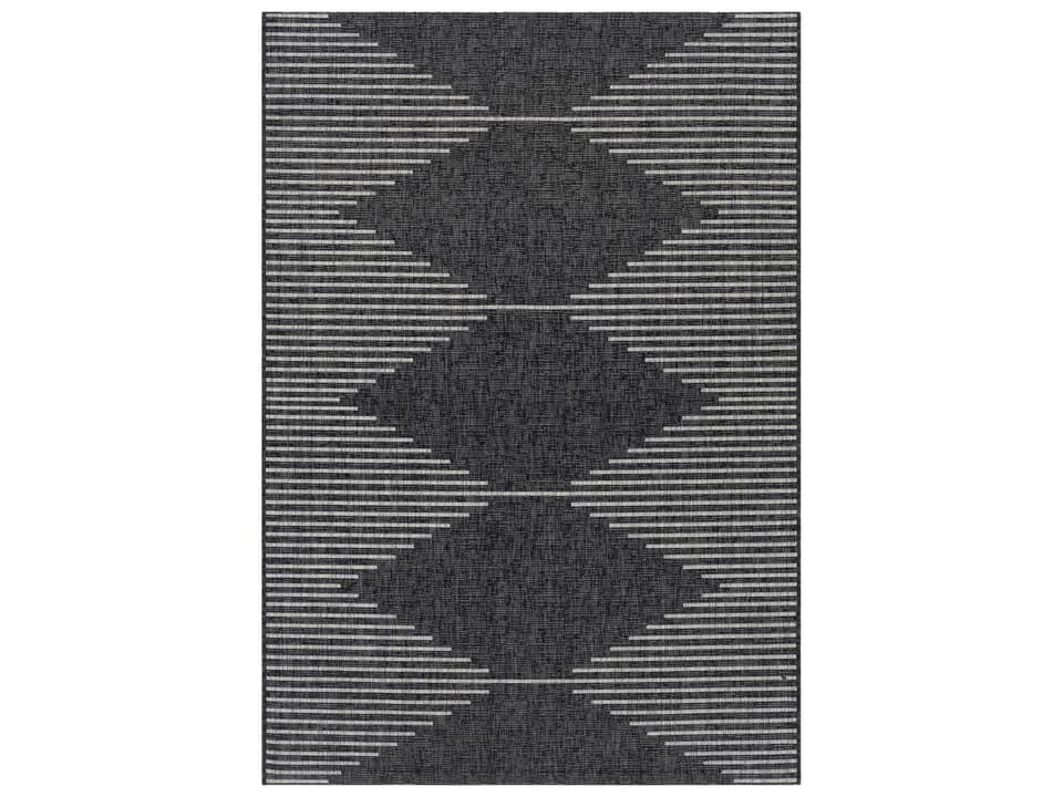 Eagean Collection Bohemian Global Area Rug in Black and Charcoal