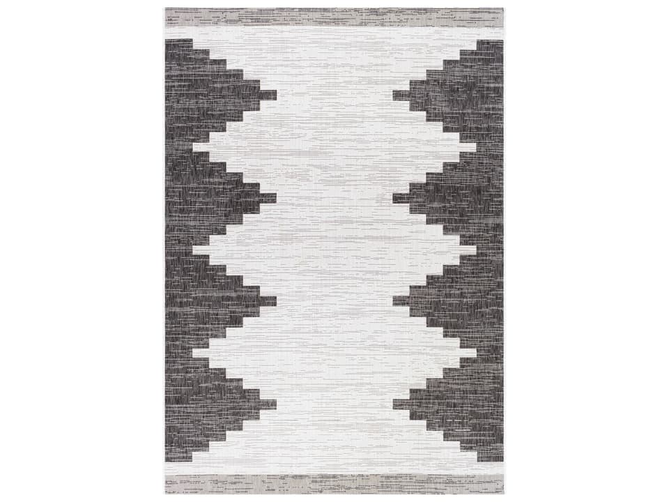 Eagean Geometric Indoor Outdoor Area Rug in Black