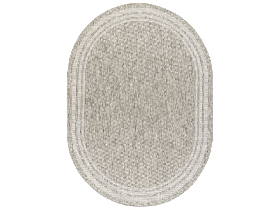 Eagean Traditional Outdoor Safe Area Rug in Gray