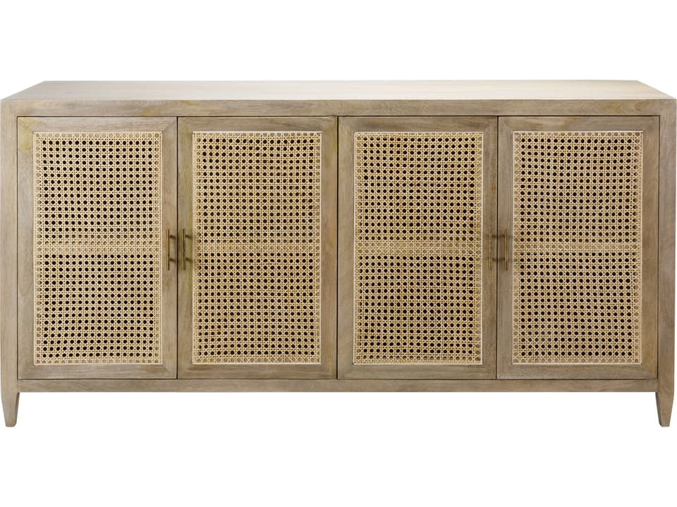 Etewah Modern Wood and Rattan Sideboard Cabinet