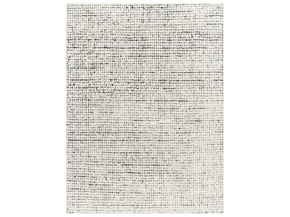 Freud Rectangle Area Rug in Ivory and Black