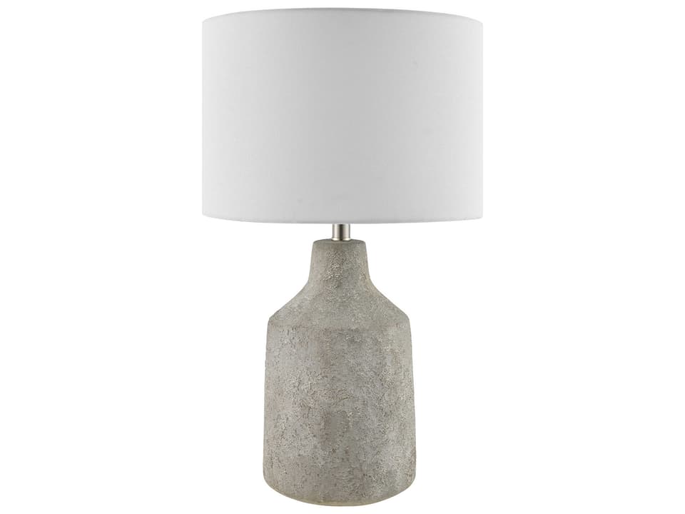 Foreman Concrete Table Lamp with Linen Shade in Gray