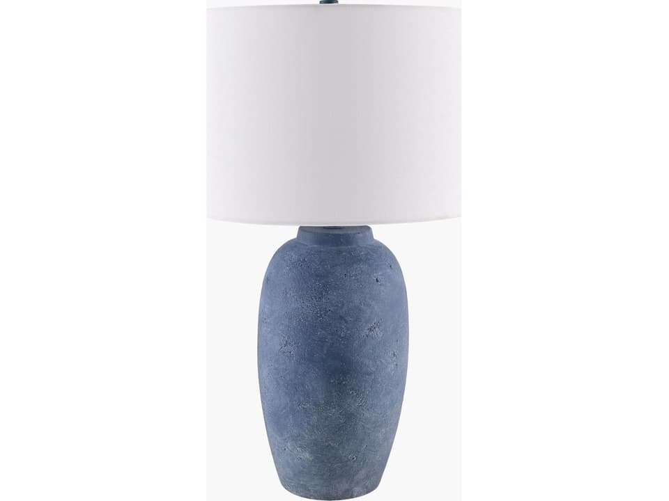 Gasius Cement Table Lamp with Linen Shade