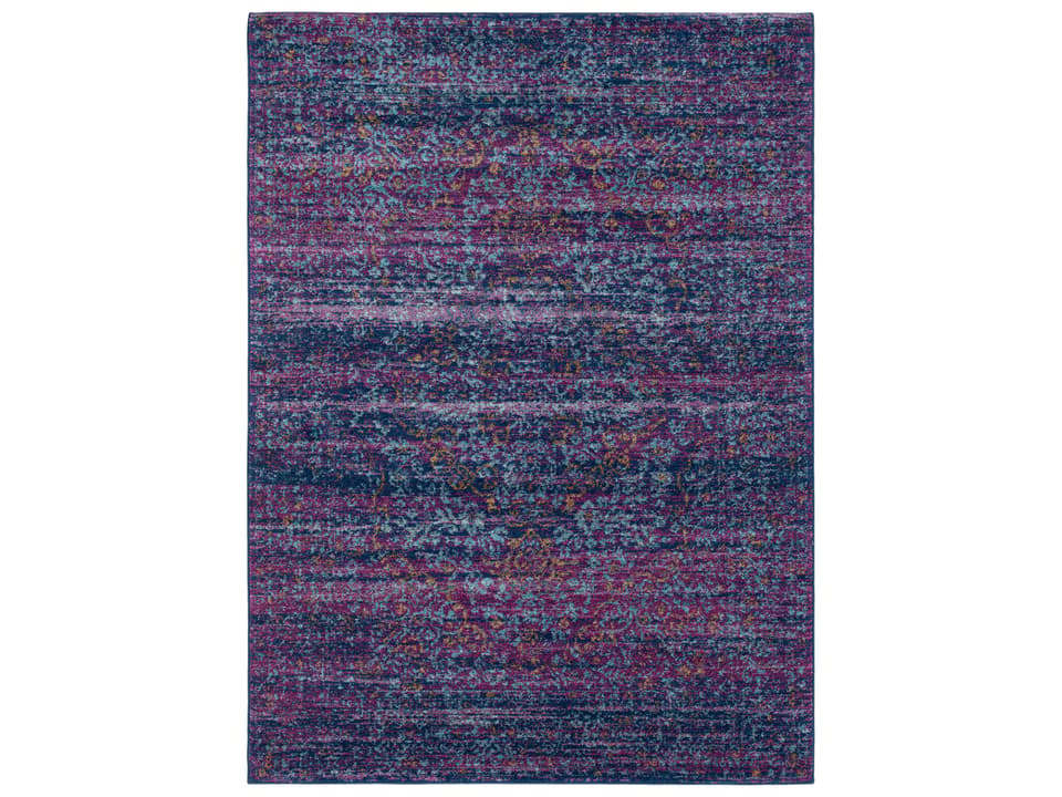 Harput Oriental Machine Woven Area Rug in Teal Dark Blue Garnet and Burnt Orange