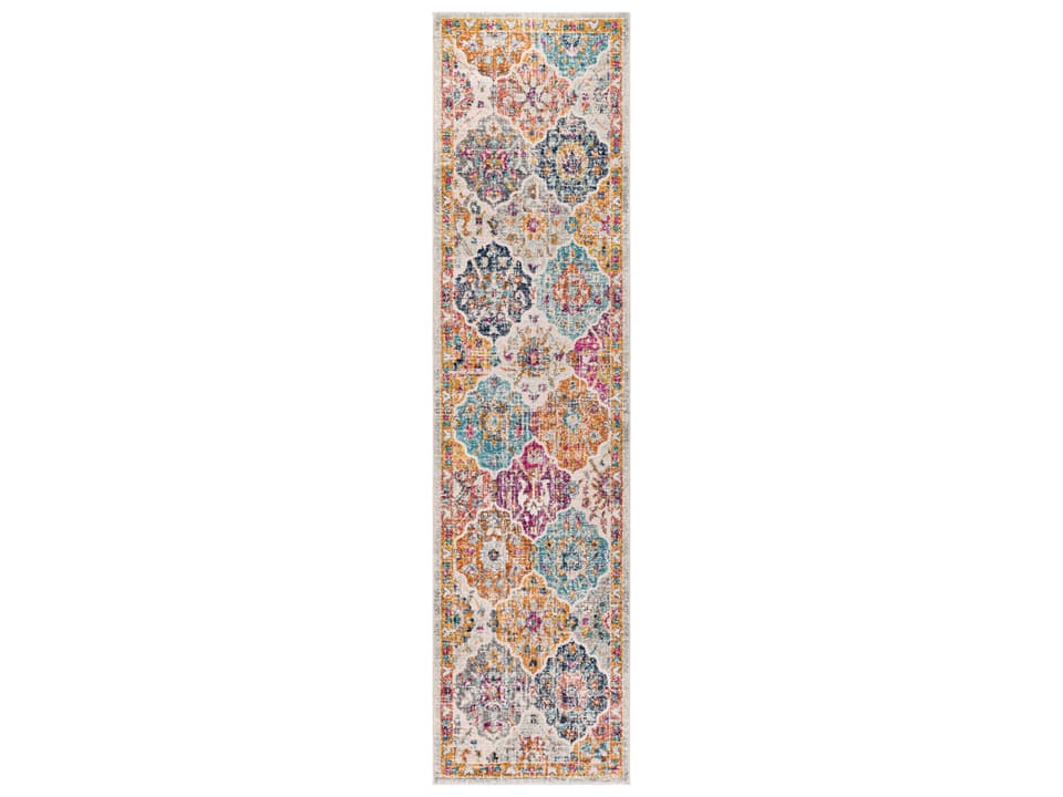 Harput Traditional Machine Woven Runner Rug in Multi-Color