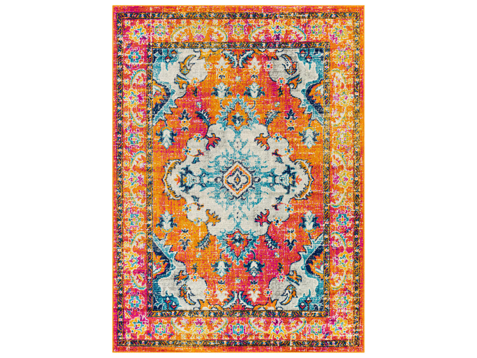 Harput Bordered Area Rug Multi-Color Traditional Style