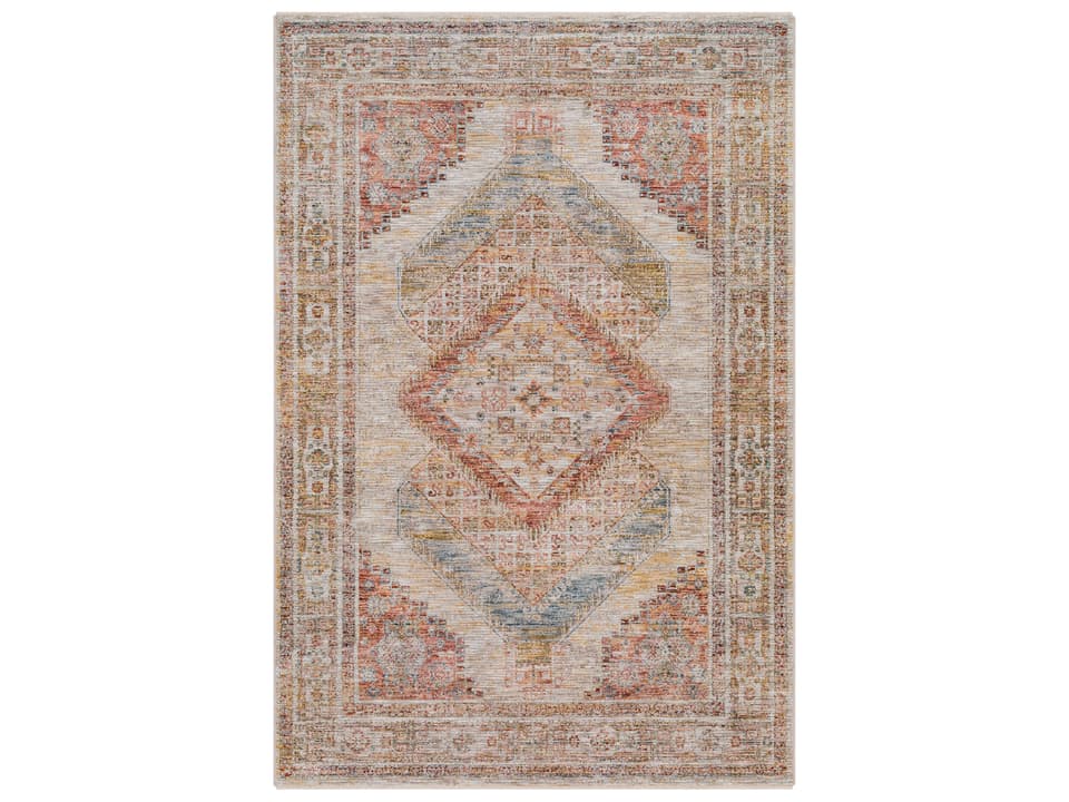 Naila Bordered Area Rug Traditional Polyester Machine Woven