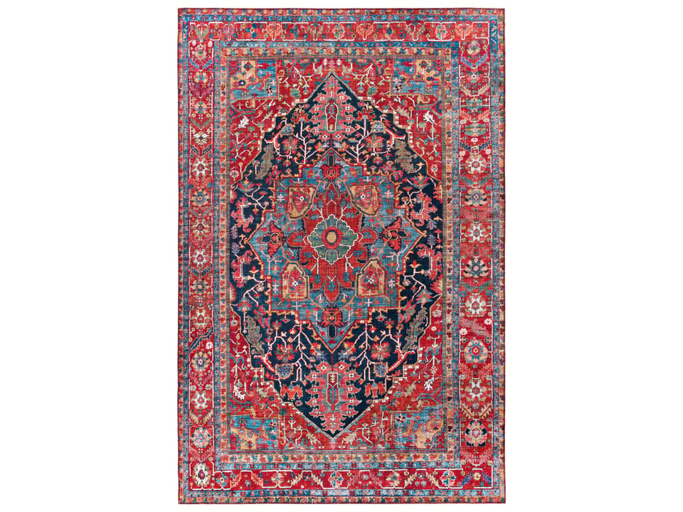 Iris Bordered Traditional Runner Area Rug