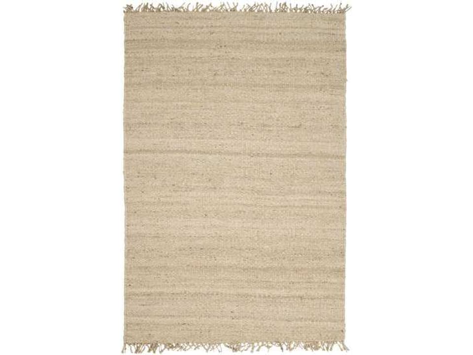 Jute Bleached Hand Woven Area Rug with Fringe
