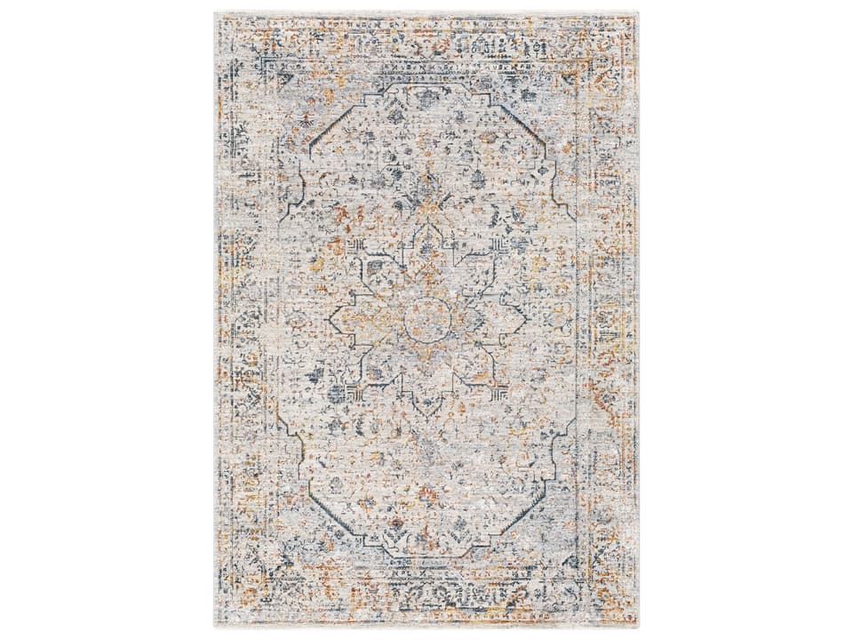Laila Bordered Area Rug with High-Low Pile