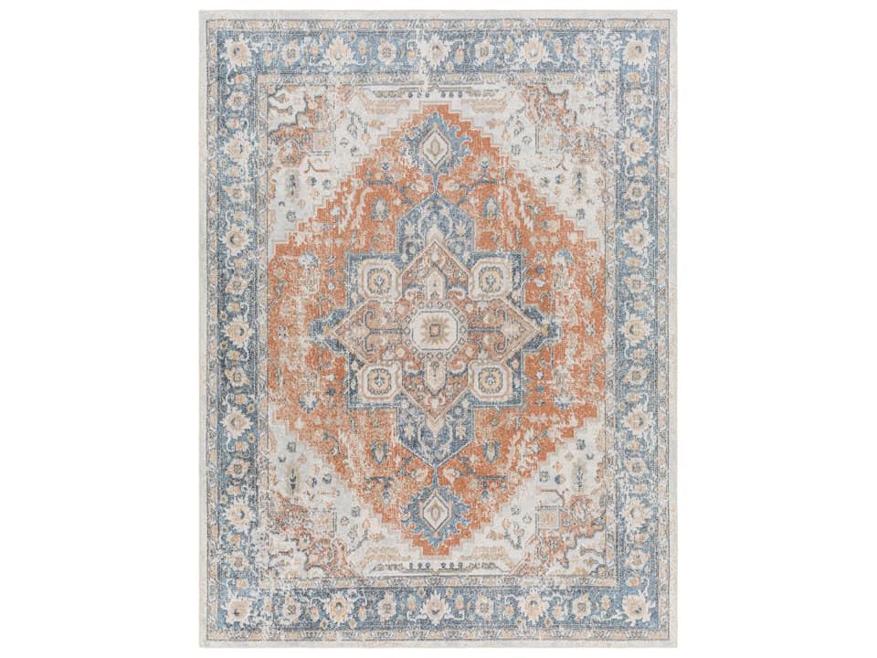 Lillian Bordered Machine Woven Area Rug