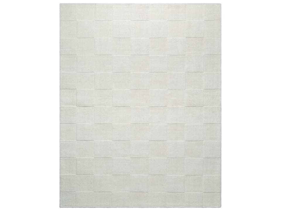 Mystique Geometric Area Rug in Light Silver Wool