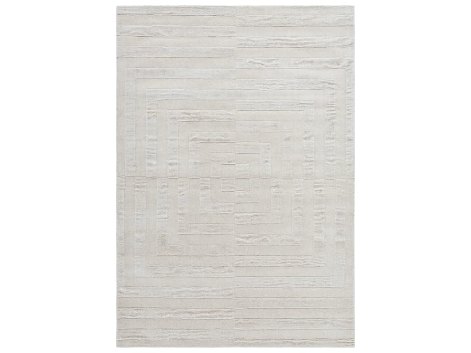 Mystique Geometric Area Rug in Ivory and Beige