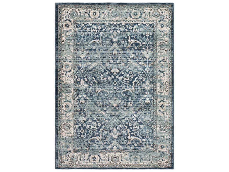 Mesopotamia Updated Traditional Polypropylene Area Rug Blue and Gray