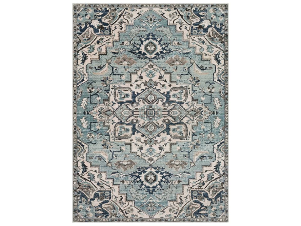 Mesopotamia Bordered Transitional Area Rug in Polypropylene