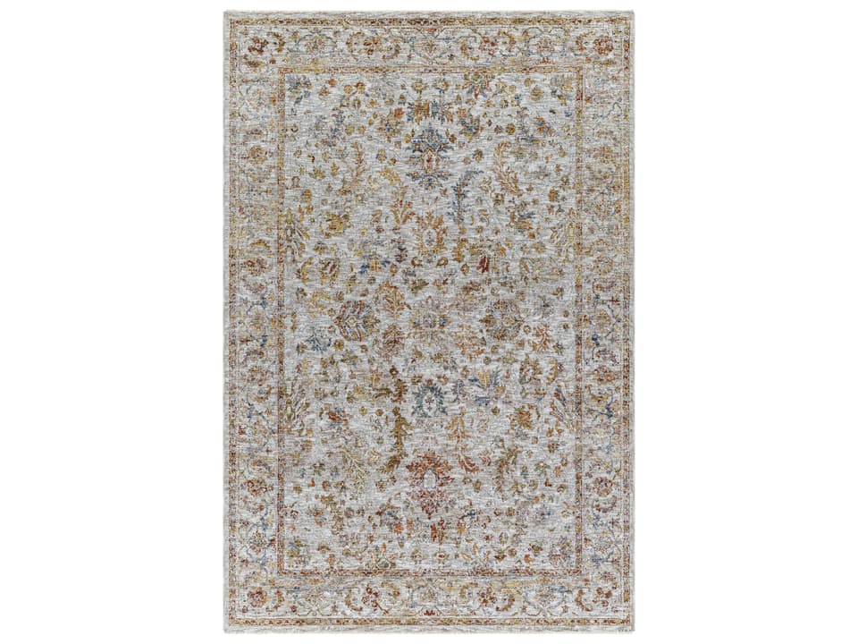 Mona Lisa Bordered Area Rug with Fringe Detail