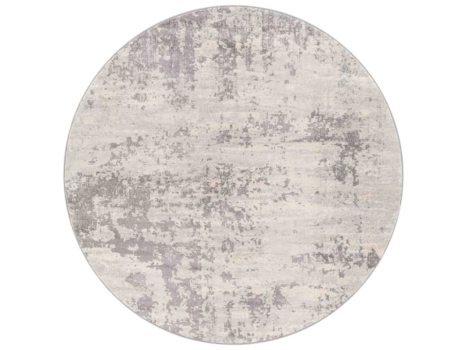 Monaco Abstract Machine Woven Area Rug in Silver Gray