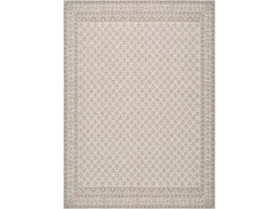 Shanti Bordered Runner Area Rug in Brown and Gray