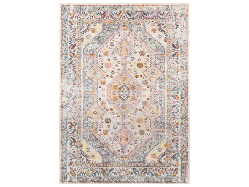 New Mexico Bordered Area Rug in Multi-Color Polypropylene