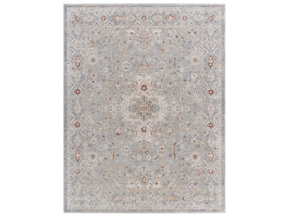 Poem Floral Area Rug with Fringe