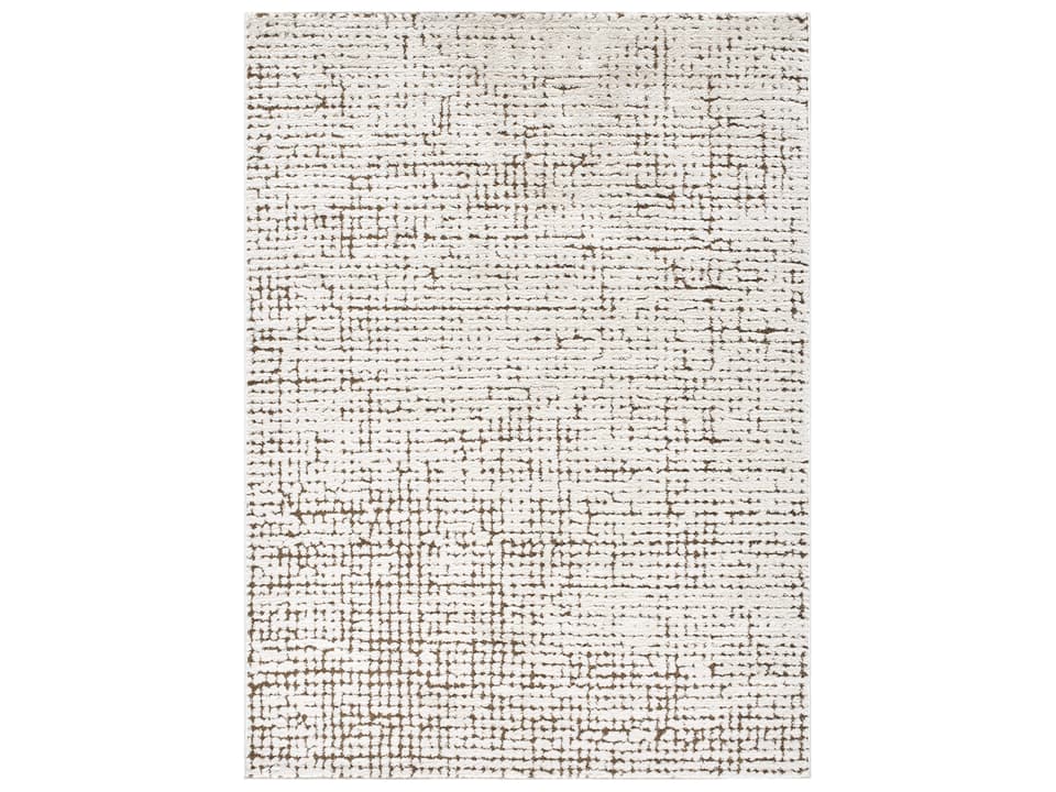 Cascade Minimalist Modern Area Rug in Ivory and Brown