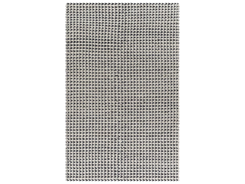 Sundance Chevron Hand Woven Area Rug in Ivory and Black