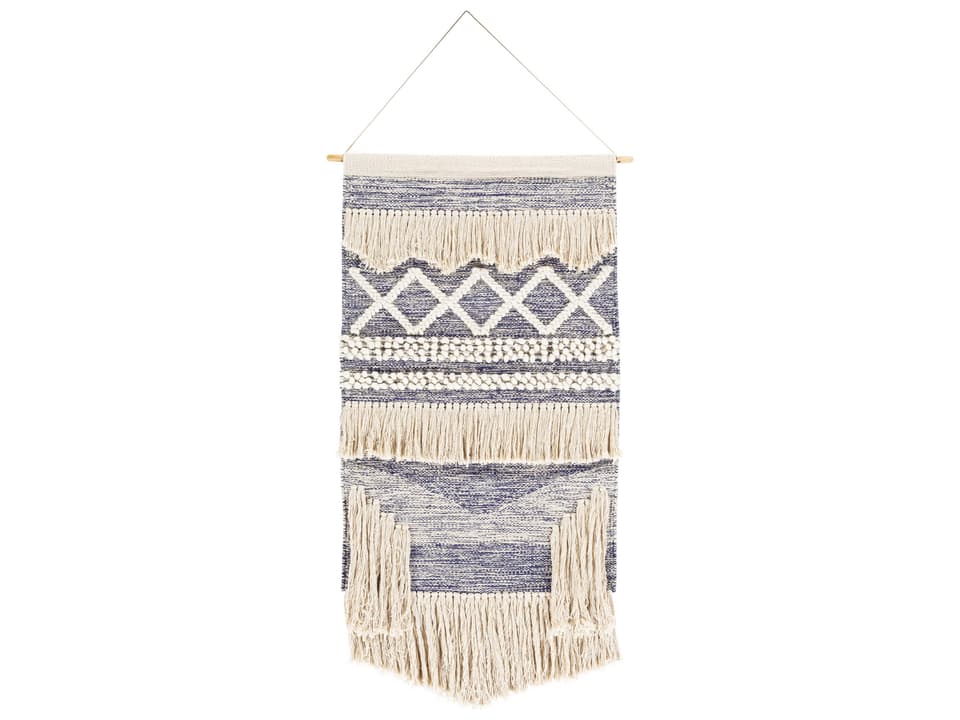 Sedona Hand-Woven Wall Hanging in Navy and Beige