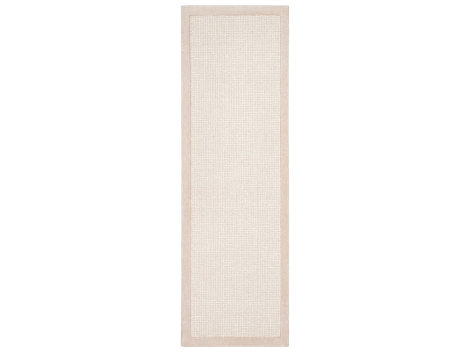 Siena Bordered Runner Area Rug in Cream and Light Gray